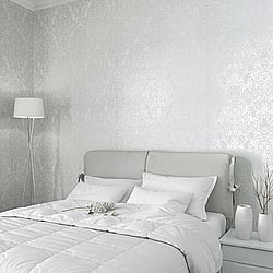 Galerie Wallcoverings Product Code 32601 - City Glam Wallpaper Collection - White Colours - Floral Damask Design