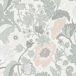 Galerie Wallcoverings Product Code 33000 - Apelviken Wallpaper Collection - White Lightgreen Colours - Anemone Design