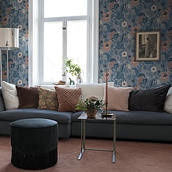 Galerie Wallcoverings Product Code 33004 - Apelviken Wallpaper Collection - Blue Pink Colours - Anemone Design