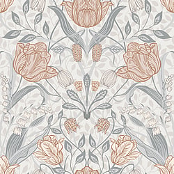 Galerie Wallcoverings Product Code 33005 - Apelviken Wallpaper Collection - Blue Beige Grey Brown Colours - Tulip Trail Design