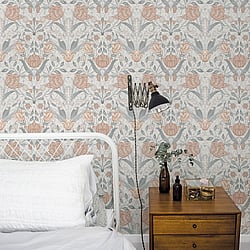 Galerie Wallcoverings Product Code 33005 - Apelviken Wallpaper Collection - Blue Beige Grey Brown Colours - Tulip Trail Design