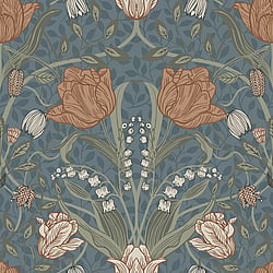 Galerie Wallcoverings Product Code 33009 - Apelviken Wallpaper Collection - Blue Blush Colours - Tulips Design