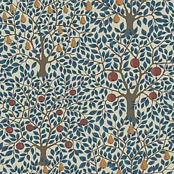 Galerie Wallcoverings Product Code 33013 - Apelviken 2 Wallpaper Collection - Blue Colours - Apples and Pears Design