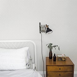 Galerie Wallcoverings Product Code 33022 - Apelviken Wallpaper Collection - Grey White Gold Colours - Small Trellis Design