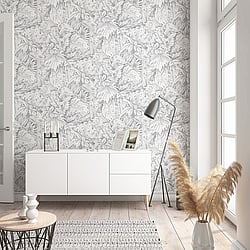 Galerie Wallcoverings Product Code 33308 - Eden Wallpaper Collection -  Jungle Leaves Design