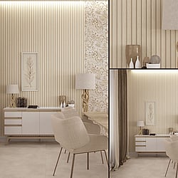 Galerie Wallcoverings Product Code 33957 - Eden Wallpaper Collection -  Wood Stripe Design
