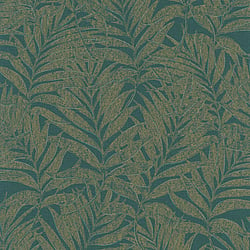 Galerie Wallcoverings Product Code 34007 - Hotel Wallpaper Collection - Green, Gold Colours - Botanical leaves design Design