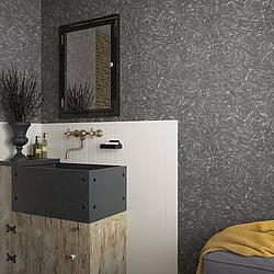 Galerie Wallcoverings Product Code 34156 - Loft 2 Wallpaper Collection - Anthracite Colours - Plaster Texture Design