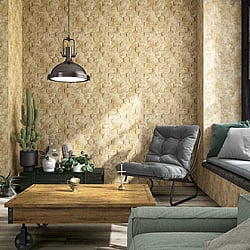 Galerie Wallcoverings Product Code 34163 - Loft 2 Wallpaper Collection - Brown Colours - 3D Geometric Hexagon  Design