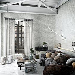 Galerie Wallcoverings Product Code 34165 - Loft 2 Wallpaper Collection - White Colours - Brick Texture Design