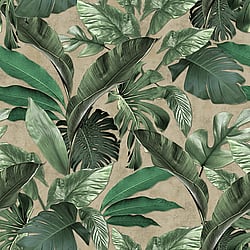 Galerie Wallcoverings Product Code 34198 - Loft 2 Wallpaper Collection - Green, Beige Colours - Tropical Wall Panel Design