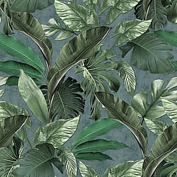 Galerie Wallcoverings Product Code 34199 - Loft 2 Wallpaper Collection - Green Colours - Tropical Wall Panel Design