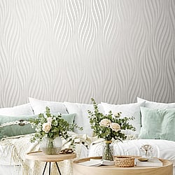 Galerie Wallcoverings Product Code 34258 - Urban Textures Wallpaper Collection - White Colours - Wave Design