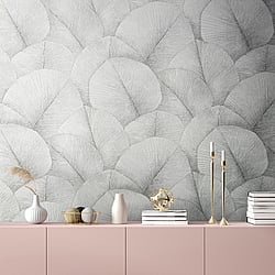 Galerie Wallcoverings Product Code 34509 - Kumano Wallpaper Collection - Grey Colours - Palm Leaf Design