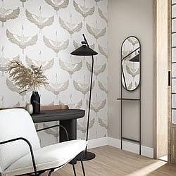Galerie Wallcoverings Product Code 34529 - Kumano Wallpaper Collection - White, Beige Colours - Stork Design