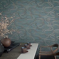 Galerie Wallcoverings Product Code 34538 - Kumano Wallpaper Collection - Blue Colours - Flow Design
