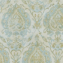 Galerie Wallcoverings Product Code 3723 - Tendenza Wallpaper Collection - Blue Green Colours - Floral Damask Design