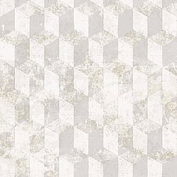 Galerie Wallcoverings Product Code 3750 - Tendenza Wallpaper Collection - White Silver Colours - Cube Motif Design