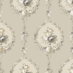 Galerie Wallcoverings Product Code 3909 - Italian Damasks 3 Wallpaper Collection - Grey Beige Cream Colours - Traditional Floral Design