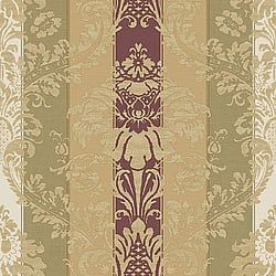 Galerie Wallcoverings Product Code 3918 - Italian Damasks 3 Wallpaper Collection - Green Gold Red Colours - Damask Stripe Design