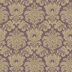 Galerie Wallcoverings Product Code 3937 - Italian Damasks 3 Wallpaper Collection - Plum Gold Colours - Damask Design