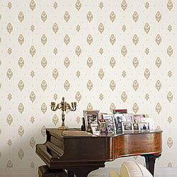 Galerie Wallcoverings Product Code 42513 - Opulence Wallpaper Collection - Gold Cream Colours - Italian Motif Design