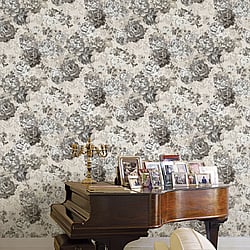 Galerie Wallcoverings Product Code 42539 - Opulence Wallpaper Collection - Beige Grey Colours - Italian Floral Design