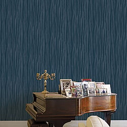 Galerie Wallcoverings Product Code 42569 - Italian Textures 3 Wallpaper Collection - Navy Blue Colours - Pleated Texture Design
