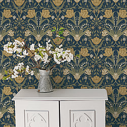 Galerie Wallcoverings Product Code 44106 - Apelviken 2 Wallpaper Collection - Blue Colours - Tulips Design