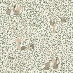Galerie Wallcoverings Product Code 44111 - Apelviken 2 Wallpaper Collection - White Green Colours - In the Forest Design