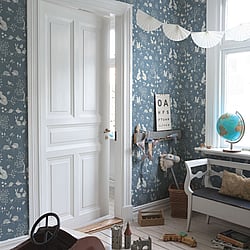 Galerie Wallcoverings Product Code 44129 - Apelviken 2 Wallpaper Collection - Blue Colours - Woodland Walk Design