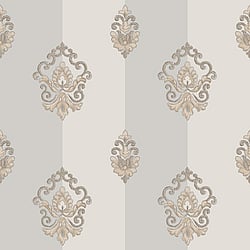 Galerie Wallcoverings Product Code 4623 - Italian Glamour Wallpaper Collection - Grey Colours - Damask Stripe Design