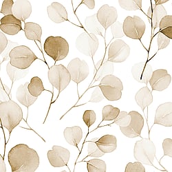 Galerie Wallcoverings Product Code 47422 - Flora Wallpaper Collection - White, Brown  Colours - Eucalyptus Design
