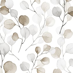 Galerie Wallcoverings Product Code 47423 - Flora Wallpaper Collection - Weiß, Brown Colours - Eucalyptus Design