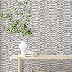 Galerie Wallcoverings Product Code 47486 - Flora Wallpaper Collection - Grey Colours - Diamond Weave Design