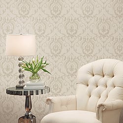 Galerie Wallcoverings Product Code 47511 - Ornamenta 2 Wallpaper Collection - Silver Beige Colours - Ornamenta Damask Design