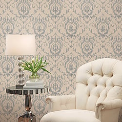 Galerie Wallcoverings Product Code 47514 - Ornamenta 2 Wallpaper Collection - Blue Colours - Ornamenta Damask Design