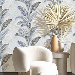 Galerie Wallcoverings Product Code 49306 - Stratum Wallpaper Collection - light blue beige gold Colours - Palma Design