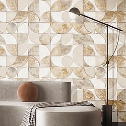Galerie Wallcoverings Product Code 49310 - Stratum Wallpaper Collection - beige cream Colours - Geometrico Design