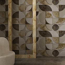 Galerie Wallcoverings Product Code 49315 - Stratum Wallpaper Collection - brown beige gold Colours - Geometrico Design