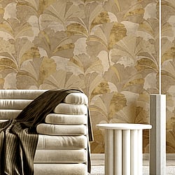 Galerie Wallcoverings Product Code 49327 - Stratum Wallpaper Collection - gold brown beige Colours - Ginko Design