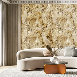 Galerie Wallcoverings Product Code 49354 - Stratum Wallpaper Collection - gold grey Colours - Marmo Design