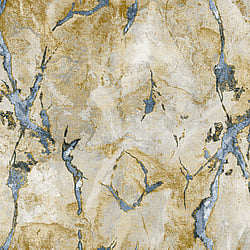 Galerie Wallcoverings Product Code 49356 - Stratum Wallpaper Collection - gold blue Colours - Marmo Design