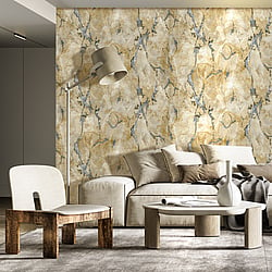 Galerie Wallcoverings Product Code 49356 - Italian Textures 3 Wallpaper Collection - gold blue Colours - Marmo Design