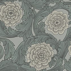 Galerie Wallcoverings Product Code 51009 - Blomstermala Wallpaper Collection - Grey Colours - Big Bloom Design
