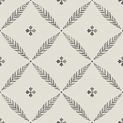 Galerie Wallcoverings Product Code 51021 - Blomstermala Wallpaper Collection - Black White Monochrome Colours - Leaf Trellis Design