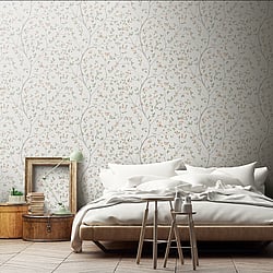 Galerie Wallcoverings Product Code 51025 - Blomstermala Wallpaper Collection - Beige Green Grey Colours - Butterfly Trail Design
