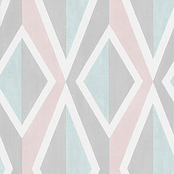 Galerie Wallcoverings Product Code 51183803 - Skandinavia 2 Wallpaper Collection - Pastel Pink Blue Grey Colours - Pastel Shades Big Ikat Stripe Design