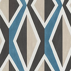 Galerie Wallcoverings Product Code 51183811 - Skandinavia 2 Wallpaper Collection - Blue Beige Black Colours - Blue Big Ikat Stripe Design