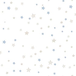 Galerie Wallcoverings Product Code 5439 - Little Explorers Wallpaper Collection - Blue Beige White Colours - Patchwork Stars Design